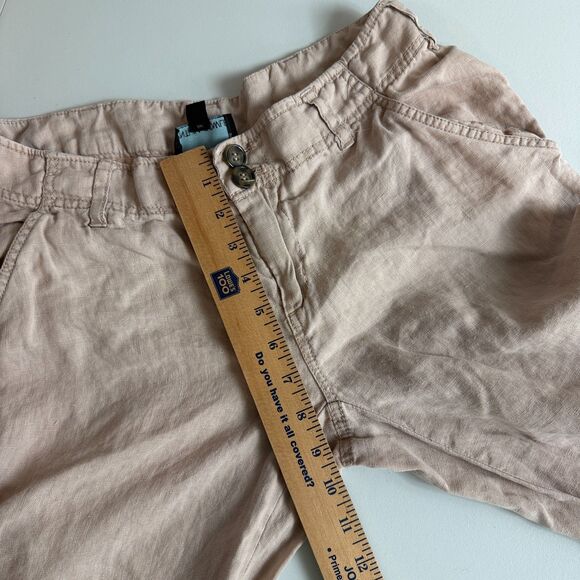 Cynthia Rowley Women's 100% Linen Cargo Pants Adjustable Length Beige Size 4 - Picture 7 of 10